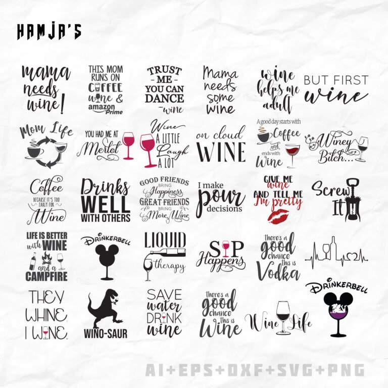 Wine Quotes Svg Bundle, Wine Svg, Drinking Svg, Wine Quotes, Wine glass svg, Funny Quotes, Sassy, Wine Sayings,